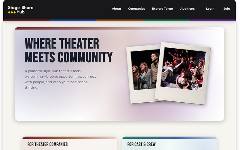 Screenshot of Stage Share Hub